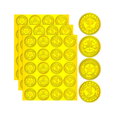 مخصص الذهب المعدني حزمة رقاقة ملصقات ختم مسنن الحافة للجوائز