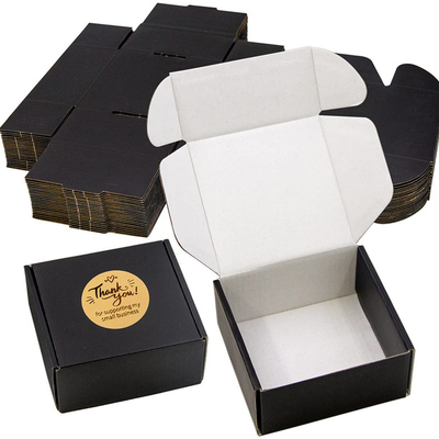صندوق هدايا أسود مموج لتغليف هدايا تخزين الشحن البريدي