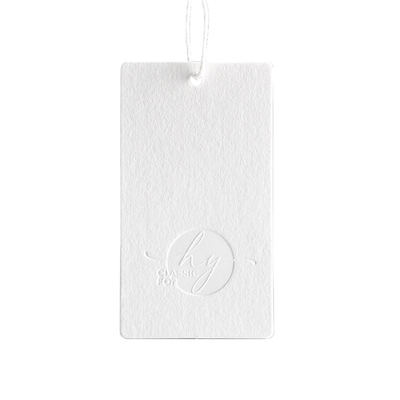 طباعة شعار بطاقة الملابس تسمية ورقة شنق العلامات مع سلسلة القطن